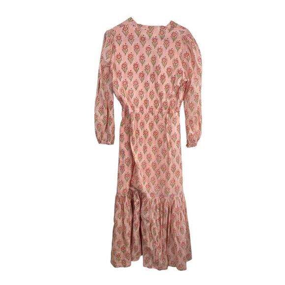 Emerson Fry India Collection Frances Organic Cotton Dress Monday Flowers Pink M - Picture 9 of 9